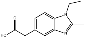 (1-乙基-2-甲基-1H-苯并咪唑-5-基)乙酸 结构式