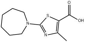 2-高哌啶-1-基-4-甲基-1,3-噻唑-5-羧酸 结构式