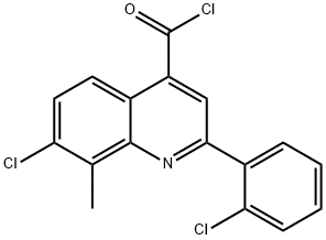7-氯-2-(2-氯苯基)-8-甲基喹啉-4-甲酰氯 结构式