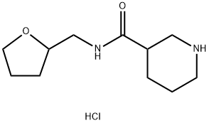 N-(Tetrahydro-2-furanylmethyl)-3-piperidinecarboxamide hydrochloride 结构式