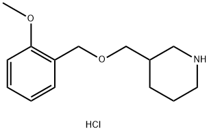 3-{[(2-Methoxybenzyl)oxy]methyl}piperidinehydrochloride 结构式