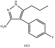 4-(4-Fluoro-phenyl)-5-propyl-2H-pyrazol-3-ylaminehydrochloride 结构式