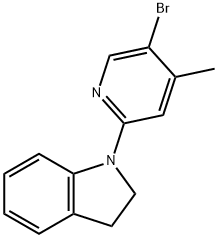 1-(5-Bromo-4-methyl-2-pyridinyl)indoline 结构式