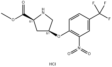 Methyl (2S,4S)-4-[2-nitro-4-(trifluoromethyl)-phenoxy]-2-pyrrolidinecarboxylate hydrochloride 结构式