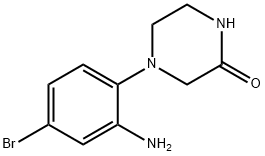 4-(2-氨基-4-溴苯基)哌嗪-2-酮 结构式