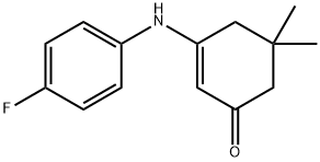 3-[(4-氟苯基)氨基]-5,5-二甲基环己-2-烯-1-酮 结构式