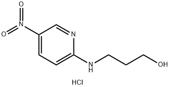 3-[(5-硝基吡啶-2-基)氨基]丙-1-醇盐酸盐 结构式