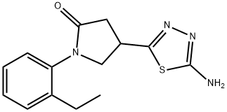 4-(5-氨基-1,3,4-噻二唑-2-基)-1-(2-乙基苯基)吡咯烷-2-酮 结构式