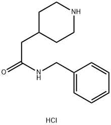 N-苄基-4-哌啶乙酰胺盐酸盐盐酸盐 结构式