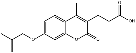 3-[2-氧代-4-甲基-7-(2-甲基丙-2-烯氧基)苯并吡喃-3-基]丙酸 结构式