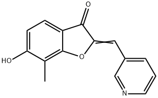 (2Z)-6-羟基-7-甲基-2-(3-吡啶基亚甲基)-3-苯并呋喃酮 结构式