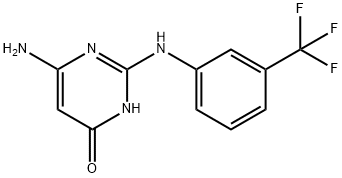 6-氨基-2-{[3-(三氟甲基)苯基]氨基}嘧啶-4(3H)-酮 结构式