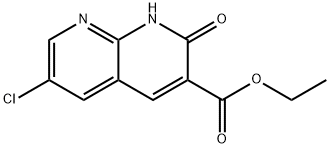 6-氯-2-氧代-1,2-二氢-1,8-萘啶-3-甲酸乙酯 结构式