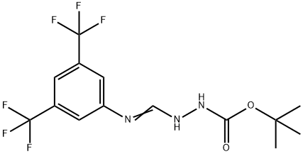 2-((3,5-双(三氟甲基)苯基)(亚氨基)甲基)肼-1-羧酸叔丁酯 结构式