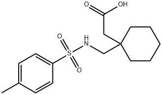 2-[1-[[(4-甲基苯基)磺酰基氨基]甲基]环己基]乙酸 结构式