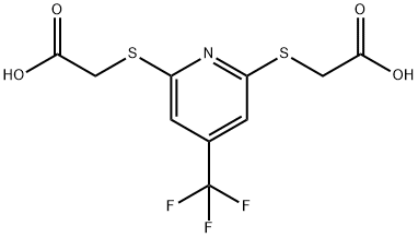 (6-羧甲基硫基-4-(三氟甲基)-吡啶-2-基硫基)乙酸 结构式