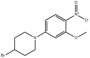 4-Bromo-1-(3-methoxy-4-nitrophenyl)piperidine 结构式