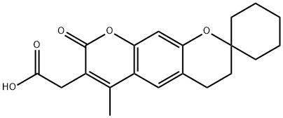 2-(4-甲基-2-氧代-螺[6,7-二氢吡喃并[5,6-G]色烯-8,1'-环己烷]-3-基)乙酸 结构式