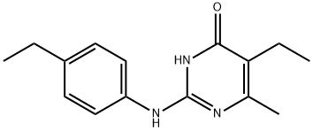 5-乙基-2-[(4-乙基苯基)氨基]-6-甲基嘧啶-4(3H)-酮 结构式