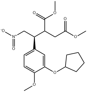 Dimethyl 2-{(1S)-1-[3-(cyclopentyloxy)-4-methoxyphenyl]-2-nitroethyl}succinate 结构式