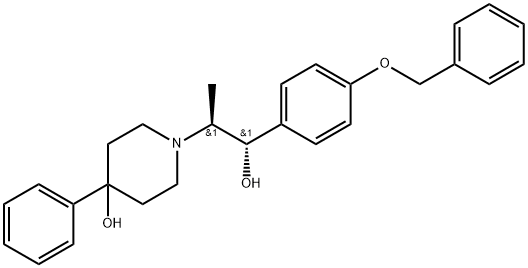 1-{(1R,2R)-2-[4-(Benzyloxy)phenyl]-2-hydroxy-1-methylethyl}-4-phenylpiperidin-4-ol 结构式