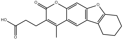 3-(4-甲基-2-氧代-6,7,8,9-四氢-2H-[1]苯并呋喃[3,2-G]苯并吡喃-3-基)丙酸 结构式