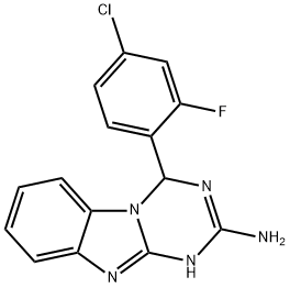 4-(4-氯-2-氟苯基)-1,4-二氢[1,3,5]三嗪并[1,2-A]苯并咪唑-2-胺 结构式