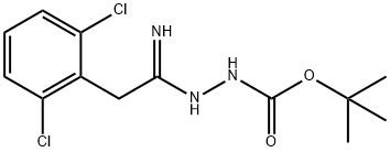 N'-[1-Amino-2-(2,6-dichlorophenyl)ethylidene]-hydrazinecarboxylic acid tert-butyl ester 结构式