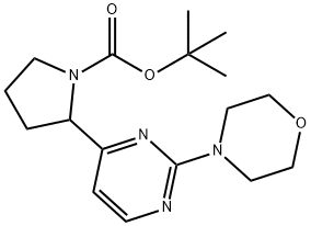 2-(2-吗啉-4-基嘧啶-4-基)吡咯烷-1-甲酸叔丁酯 结构式