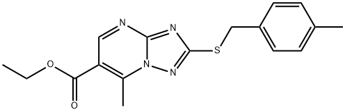 7-甲基-2-[(4-甲苄基)硫代][1,2,4]三唑并[1,5-A]嘧啶-6-甲酸乙酯 结构式