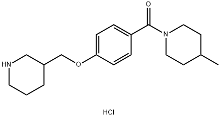 4-甲基-1-[4-(哌啶-3-基甲氧基)苯甲酰]哌啶盐酸盐 结构式