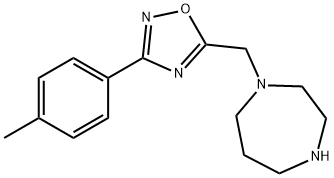 1-{[3-(4-甲基苯基)-1,2,4-恶二唑-5-基]甲基}-1,4-二氮杂环庚烷 结构式