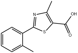 4-甲基-2-(2-甲基苯基)-1,3-噻唑-5-羧酸 结构式