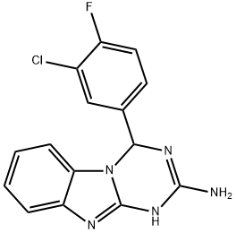 4-(3-氯-4-氟苯基)-1,4-二氢[1,3,5]三嗪并[1,2-A]苯并咪唑-2-胺 结构式
