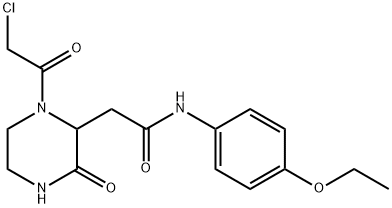 2-[1-(氯乙酰基)-3-氧代哌嗪-2-基]-N-(4-乙氧苯基)乙酰胺 结构式