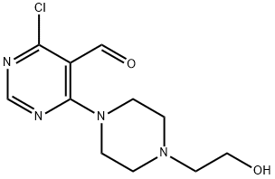 4-氯-6-(4-(2-羟乙基)哌嗪-1-基)嘧啶-5-甲醛 结构式