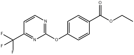 Ethyl 4-{[4-(trifluoromethyl)-pyrimidin-2-yl]oxy}benzoate 结构式