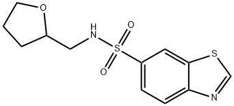 N-((四氢呋喃-2-基)甲基)苯并[D]噻唑-6-磺酰胺 结构式