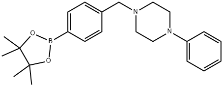 1-Phenyl-4-[4-(4,4,5,5-tetramethyl-[1,3,2]dioxaborolan-2-yl)-benzyl]-piperazine 结构式