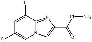 8-Bromo-6-chloroimidazo[1,2-a]pyridine-2-carbohydrazide 结构式