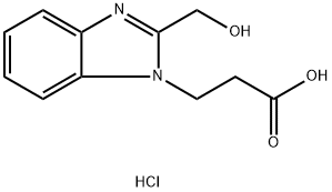 3-(2-HYDROXYMETHYL-BENZOIMIDAZOL-1-YL)-PROPIONICACID HYDROCHLORIDE 结构式