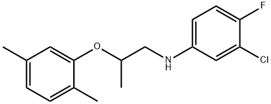 3-Chloro-N-[2-(2,5-dimethylphenoxy)propyl]-4-fluoroaniline 结构式