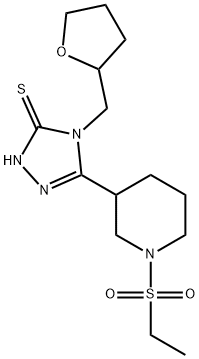 5-[1-(Ethylsulfonyl)piperidin-3-yl]-4-(tetrahydro-furan-2-ylmethyl)-4H-1,2,4-tria 结构式