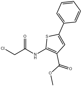 2-(2-氯乙烷酰基氨基)-5-苯基-噻吩-3-甲酸甲酯 结构式