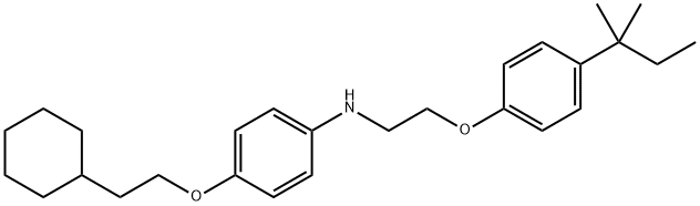 N-[4-(2-Cyclohexylethoxy)phenyl]-N-{2-[4-(tert-pentyl)phenoxy]ethyl}amine 结构式