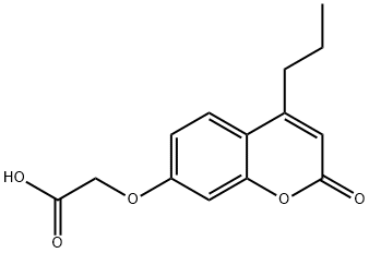 2-(2-氧代-4-丙基-苯并吡喃-7-基)氧基乙酸 结构式