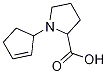 1-Cyclopent-2-en-1-ylpyrrolidine-2-carboxylic  acid 结构式