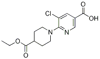 5-chloro-6-[4-(ethoxycarbonyl)piperidino]nicotinic acid 结构式
