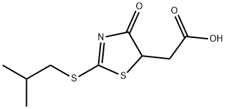 [2-(isobutylthio)-4-oxo-4,5-dihydro-1,3-thiazol-5-yl]acetic acid 结构式