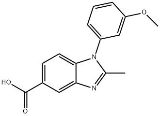 1-(3-甲氧苯基)-2-甲基-5-苯并咪唑羧酸 结构式